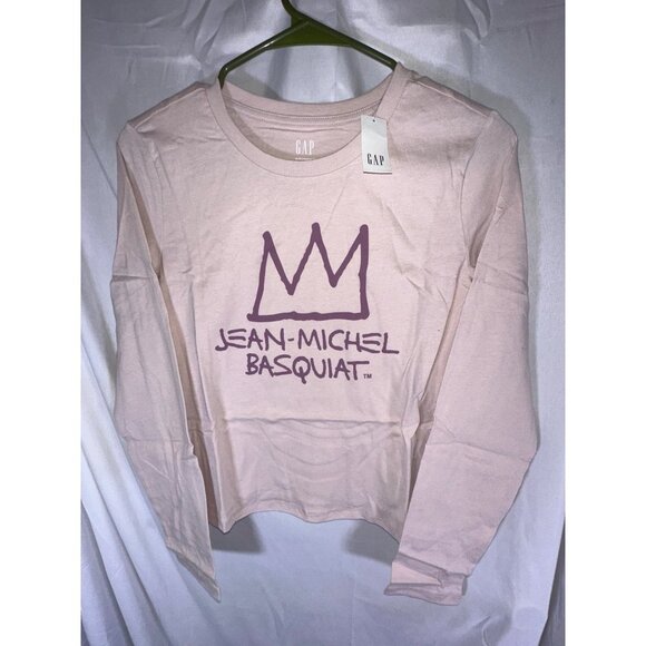 Gap X Jean-Michel Basquiat Graphic Long Sleeve T-Shirt, Rose Pink, NWT, Size S - Picture 2 of 5